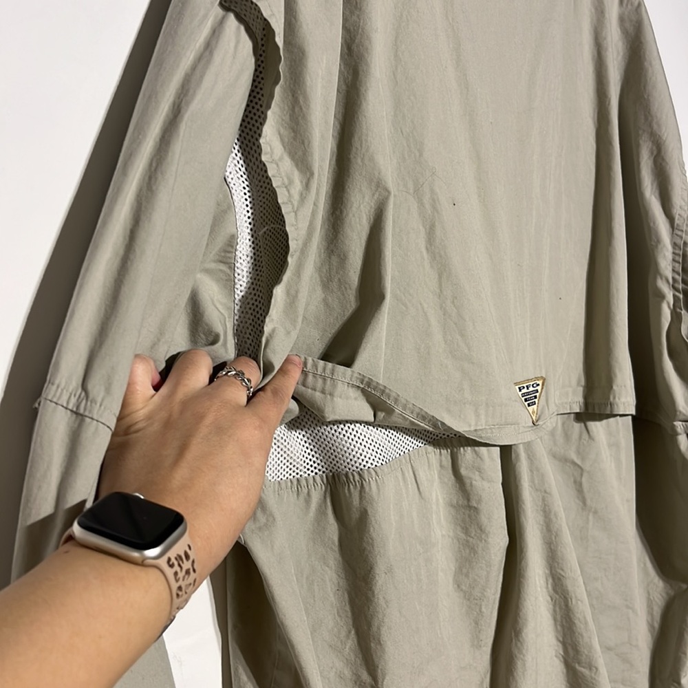 Columbia PPG Tan Beige Long Sleeve Button Down Fishing Shirt Size XXL - Picture 12 of 12